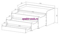 Кровать-тумба детская 3-х секционная выкатная Ш1530(СП.м.120-140).